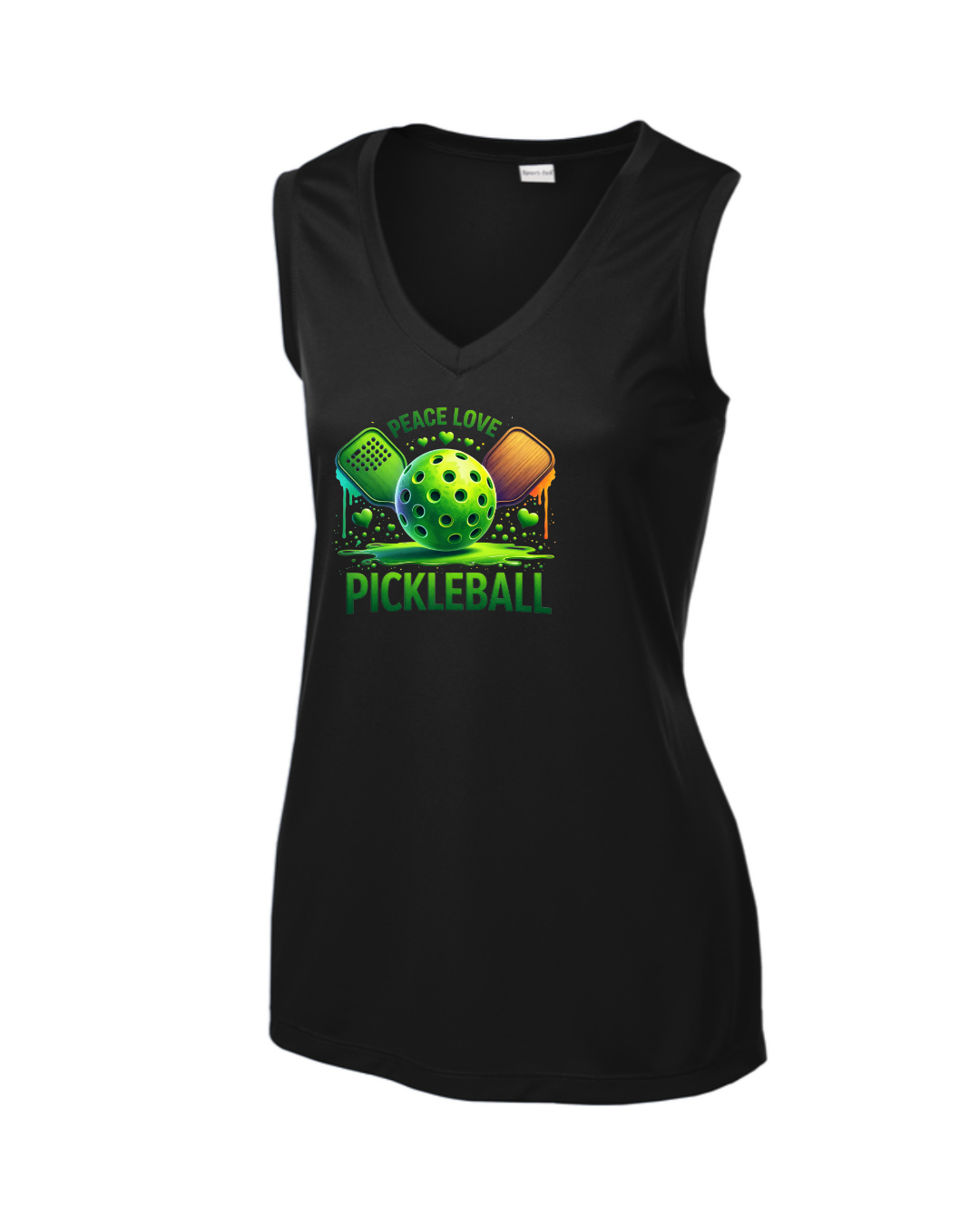 Women's Peace Love Pickleball V-Neck Tank