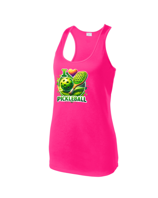 Women's I Love Pickleball Racerback Tank