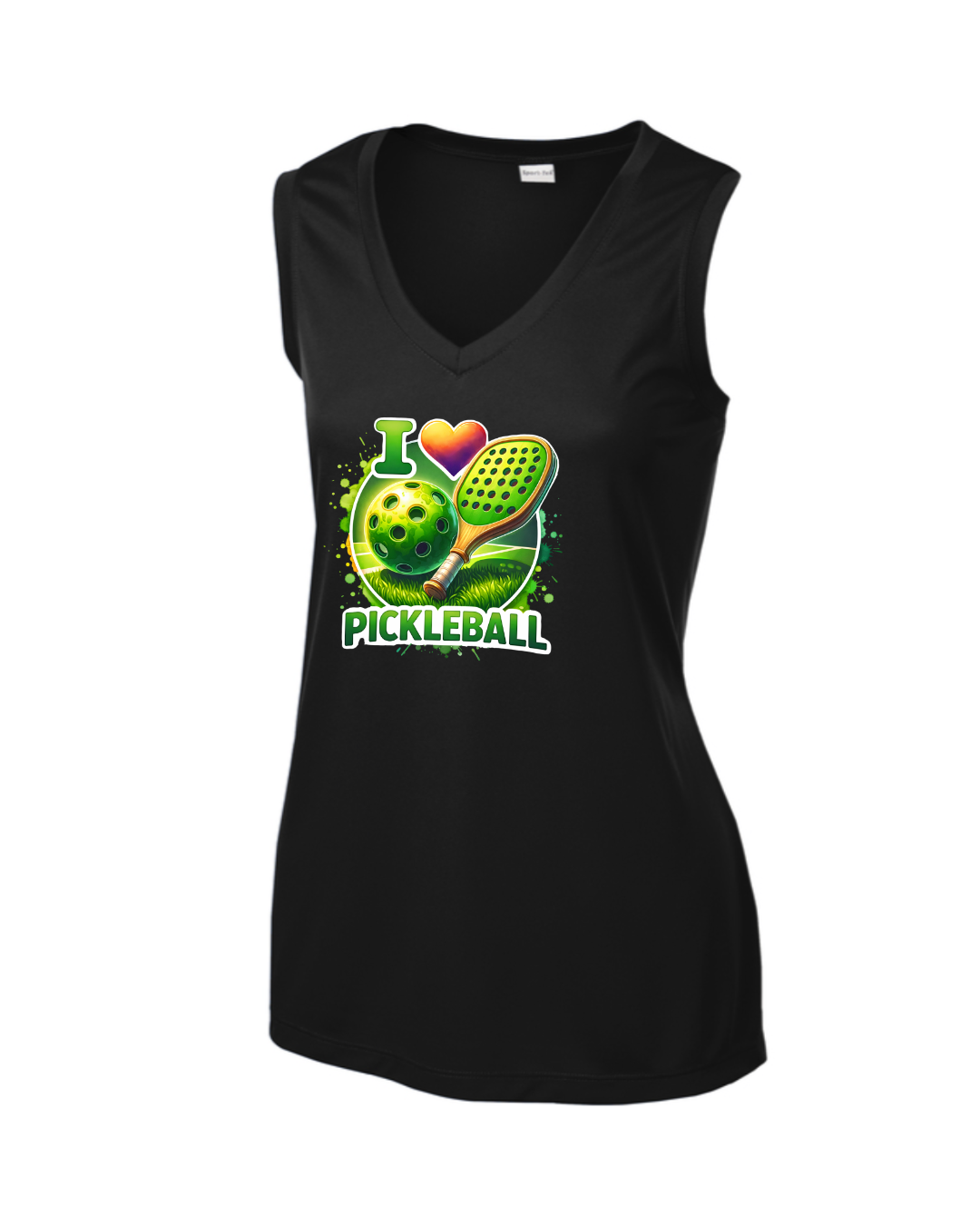 Women's I Love Pickleball V-Neck Tank